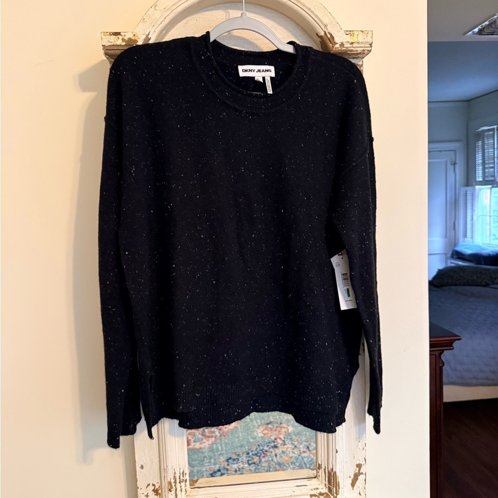 DKNY Jeans Women's Black Knit Sweater Size Large - Picture 2 of 7